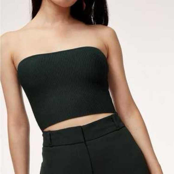 BABATON Aritzia Strapless Sculpt Top in Deep Green - Picture 2 of 7